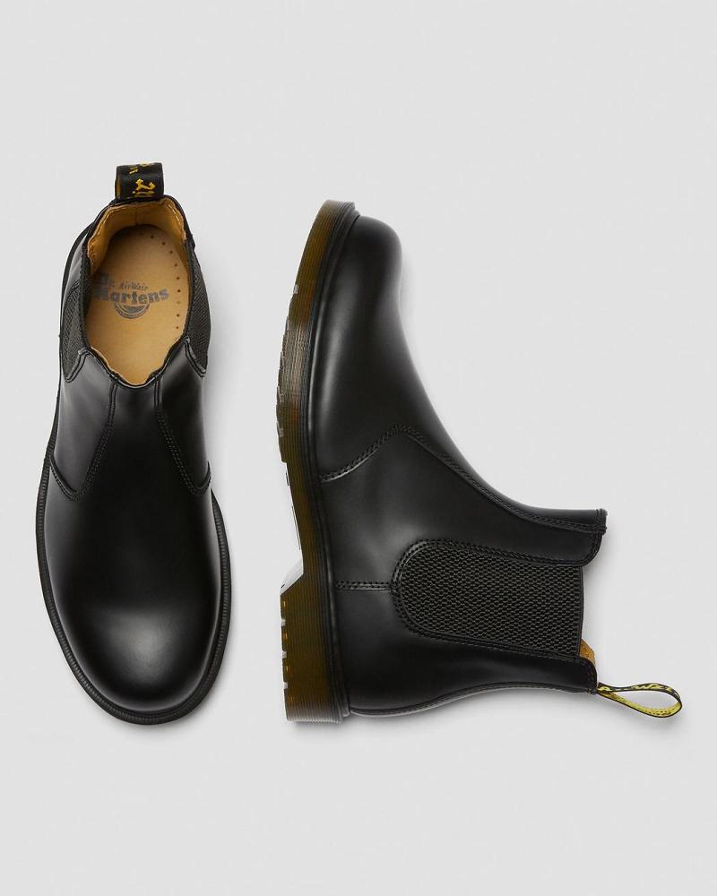 Dr Martens 2976 Smooth Leren Enkellaars Heren Zwart | NL 374EBC